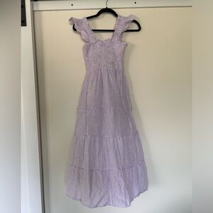Hill House Ellie Nap Dress  Lilac Stripe Linen